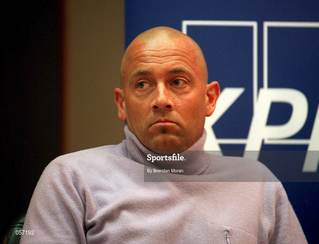 21 February 2001; Mikael Pernfors during a press conference ahead of the KPMG Tennis Challenge / ATP Tour of Champions event to be held at The Point Depot in Dublin. Photo by Brendan Moran/Sportsfile