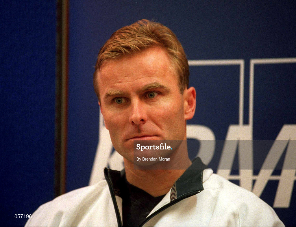 21 February 2001; Jakob Hlasek during a press conference ahead of the KPMG Tennis Challenge / ATP Tour of Champions event to be held at The Point Depot in Dublin. Photo by Brendan Moran/Sportsfile
