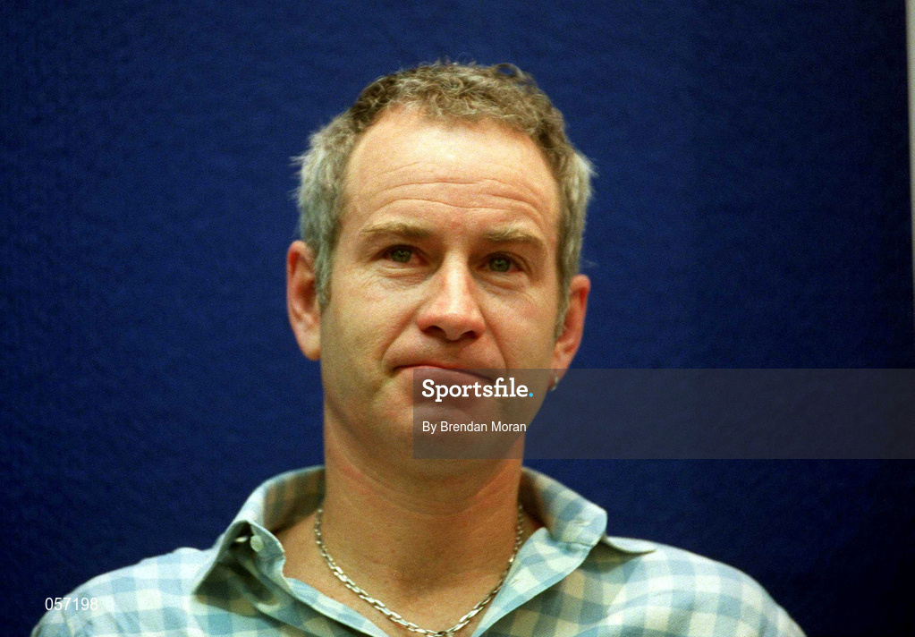 21 February 2001; John McEnroe during a press conference ahead of the KPMG Tennis Challenge / ATP Tour of Champions event to be held at The Point Depot in Dublin. Photo by Brendan Moran/Sportsfile