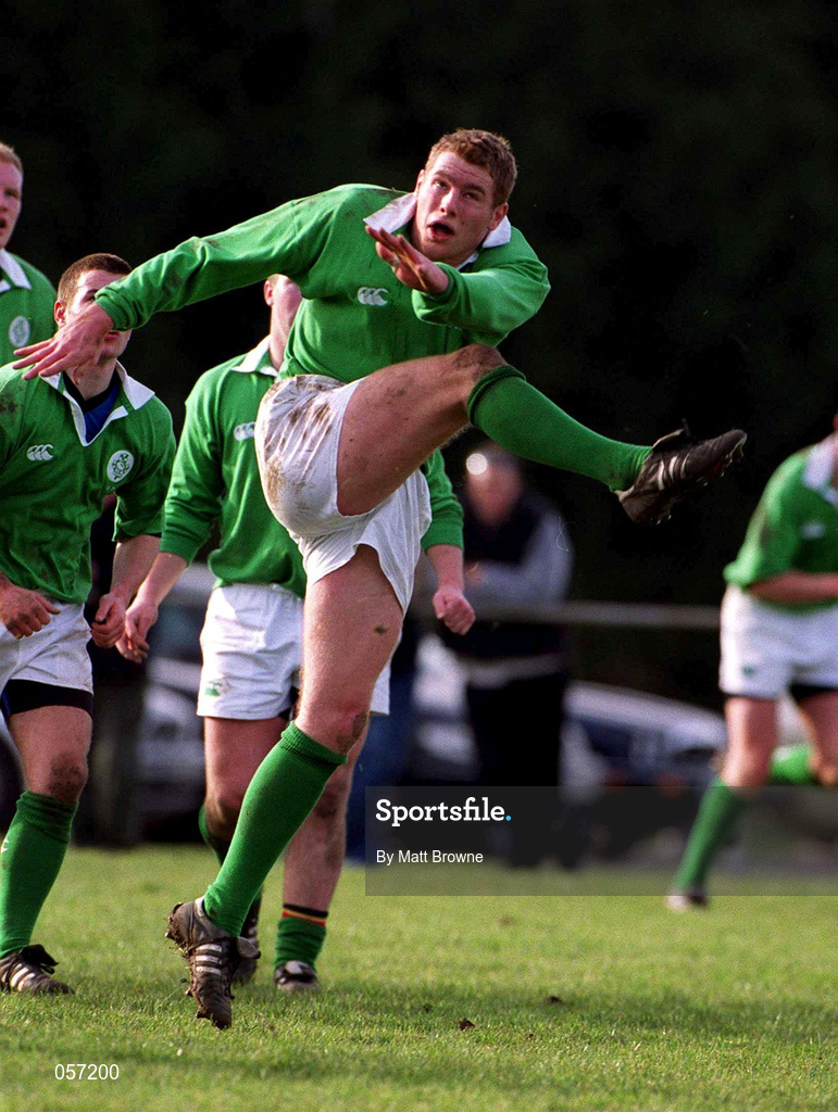 16 February 2001; Gavin Duffy of Ireland during the U21 Rugby International match between Ireland and France at Templeville Road in Dublin. Photo by Matt Browne/Sportsfile