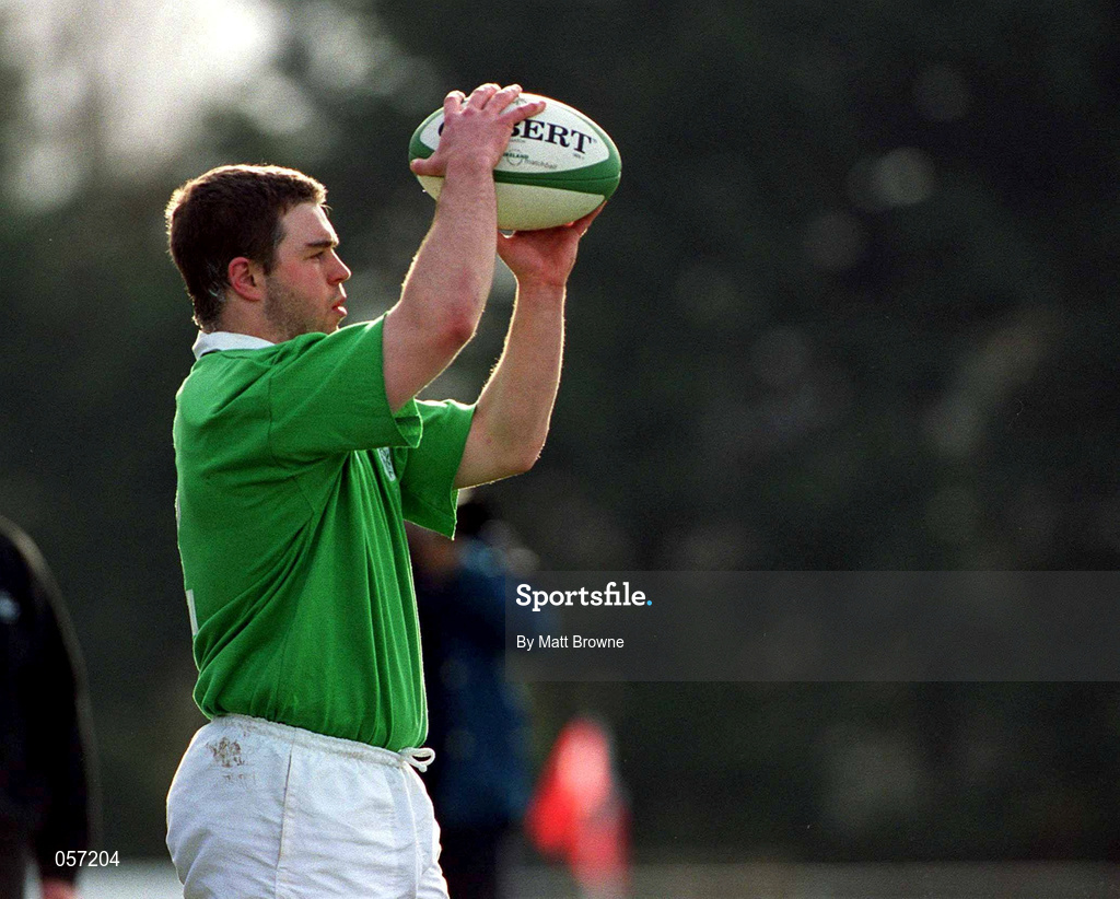 16 February 2001; Gavin Hickie of Ireland during the U21 Rugby International match between Ireland and France at Templeville Road in Dublin. Photo by Matt Browne/Sportsfile