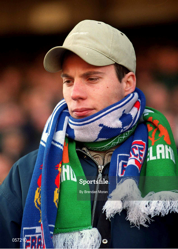 17 February 2001; A France supporter during the Lloyds TSB Six Nations Rugby Championship match between Ireland and France at Lansdowne Road in Dublin. Photo by Brendan Moran/Sportsfile
