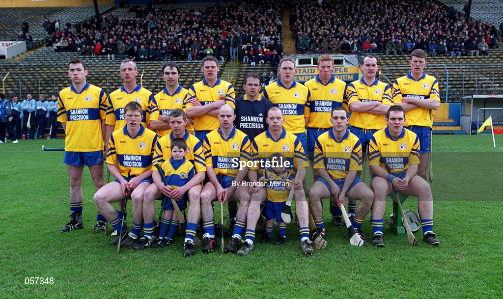 25 February 2001; The Sixmilebridge team prior to the AIB All-Ireland Senior Club Hurling Championship Semi-Final between Graigue Ballycallan and Sixmilebridge at Semple Stadium in Thurles, Tipperary. Photo by Brendan Moran/Sportsfile