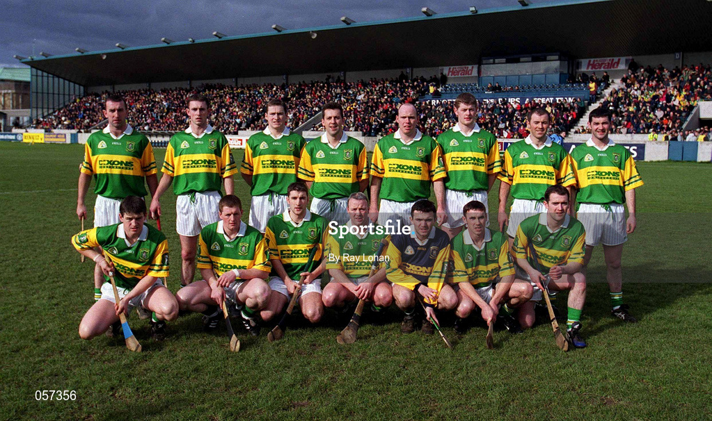 25 February 2001; The Dunloy team prior to the AIB All-Ireland Senior Club Hurling Championship Semi-Final match between Athenry and Dunloy at Parnell Park in Dublin. Photo by Ray Lohan/Sportsfile
