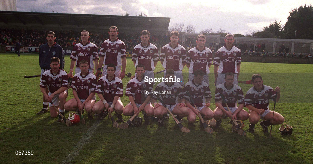 25 February 2001; The Athenry team prior to the AIB All-Ireland Senior Club Hurling Championship Semi-Final match between Athenry and Dunloy at Parnell Park in Dublin. Photo by Ray Lohan/Sportsfile