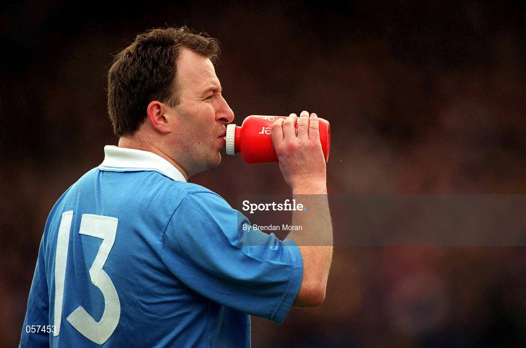 25 February 2001; Adria Ronan of Graigue Ballycallan takes a drink during the AIB All-Ireland Senior Club Hurling Championship Semi-Final between Graigue Ballycallan and Sixmilebridge at Semple Stadium in Thurles, Tipperary. Photo by Brendan Moran/Sportsfile