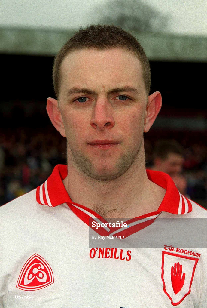25 February 2001; Gerard Cavlan of Tyrone prior to the Allianz National Football League Division 1A match between Galway and Tyrone at Duggan Park in Ballinasloe, Galway. Photo by Ray McManus/Sportsfile