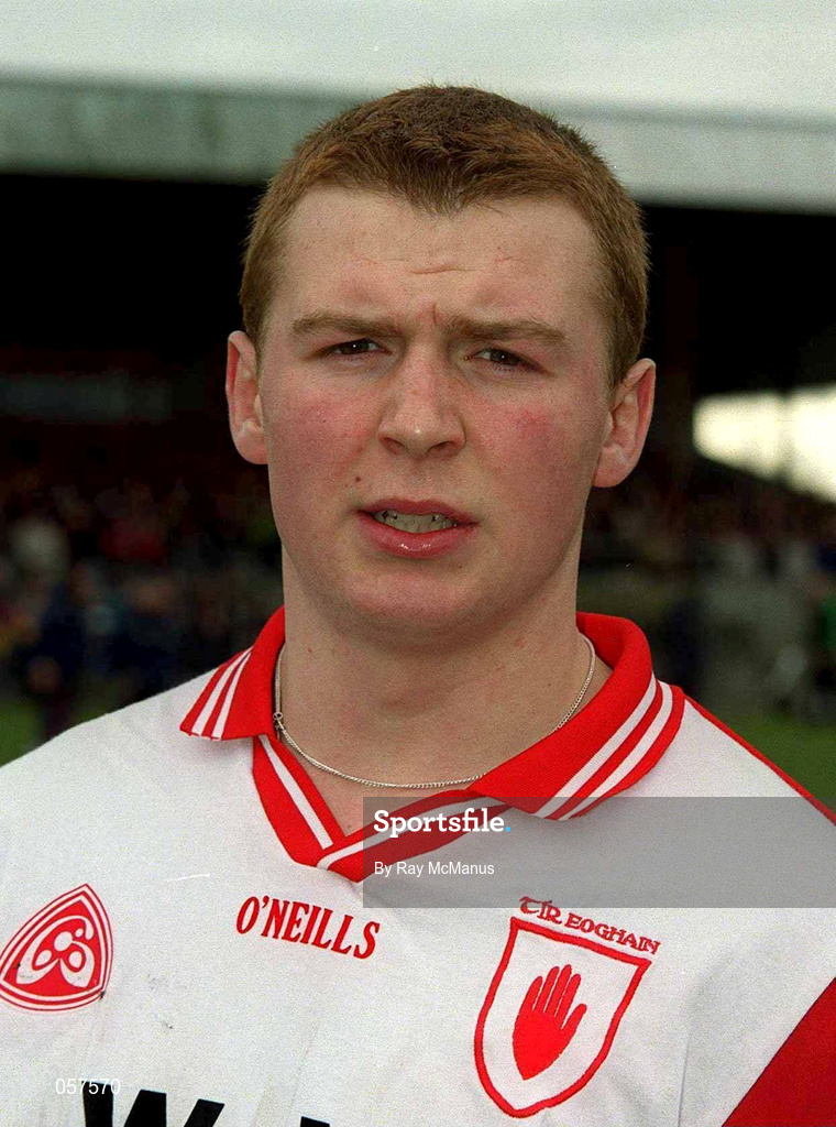 25 February 2001; Eoin Mulligan of Tyrone prior to the Allianz National Football League Division 1A match between Galway and Tyrone at Duggan Park in Ballinasloe, Galway. Photo by Ray McManus/Sportsfile