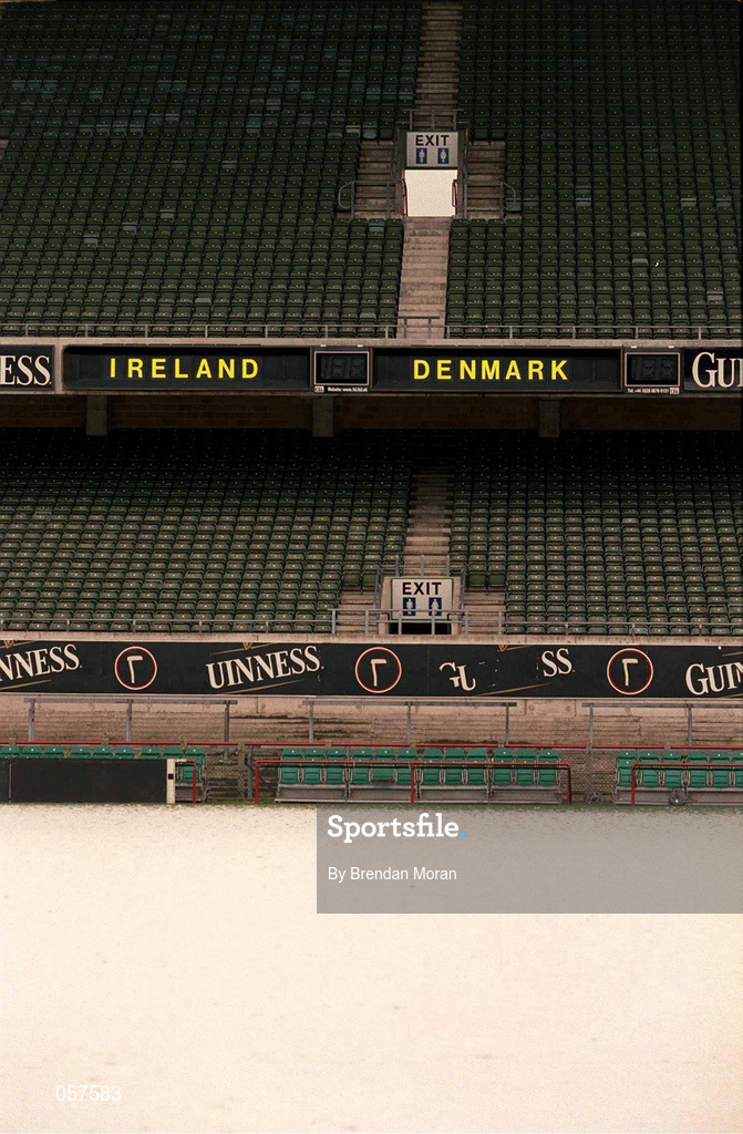 28 February 2001; A general view of a snow covered Lansdowne Road in Dublin after it was the announced that the International Friendly match between Republic of Ireland and Denmark game would be postponed. Photo by Brendan Moran/Sportsfile