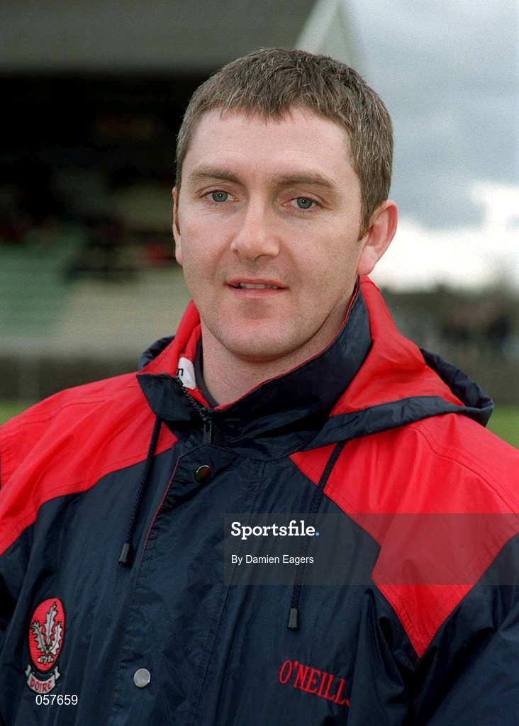 25 February 2001; Derry selector Damien Cassidy prior to the Allianz National Football League Division 1B match between Meath and Derry at Páirc Tailteann in Navan, Meath. Photo by Damien Eagers/Sportsfile