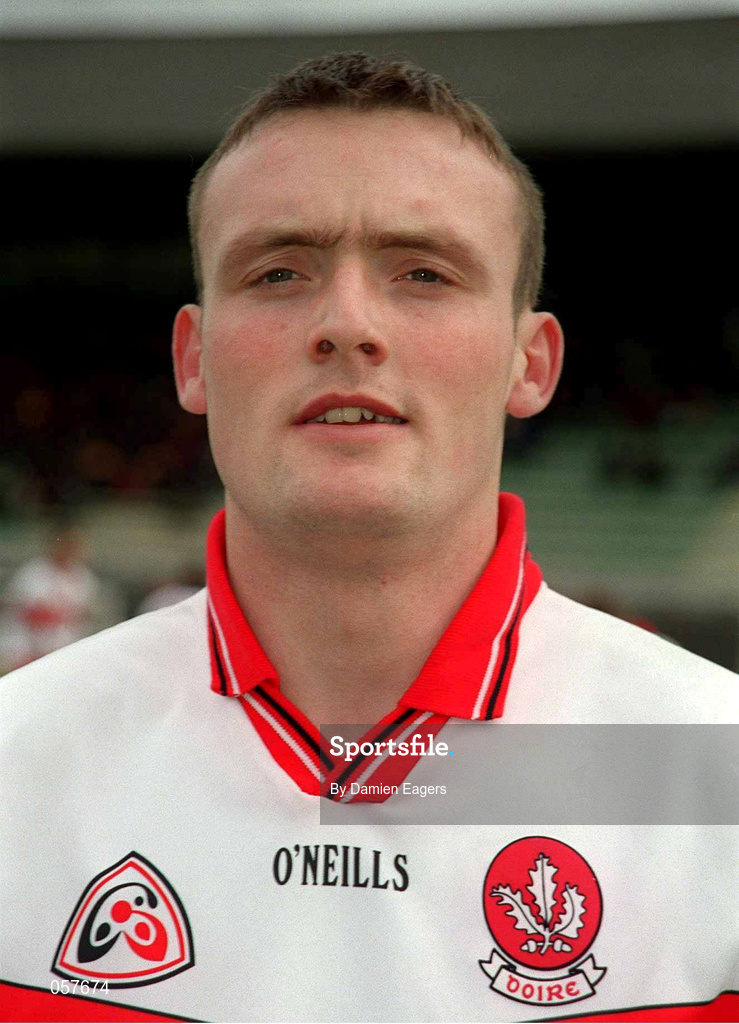 25 February 2001; Patrick Bradley of Derry prior to the Allianz National Football League Division 1B match between Meath and Derry at Páirc Tailteann in Navan, Meath. Photo by Damien Eagers/Sportsfile