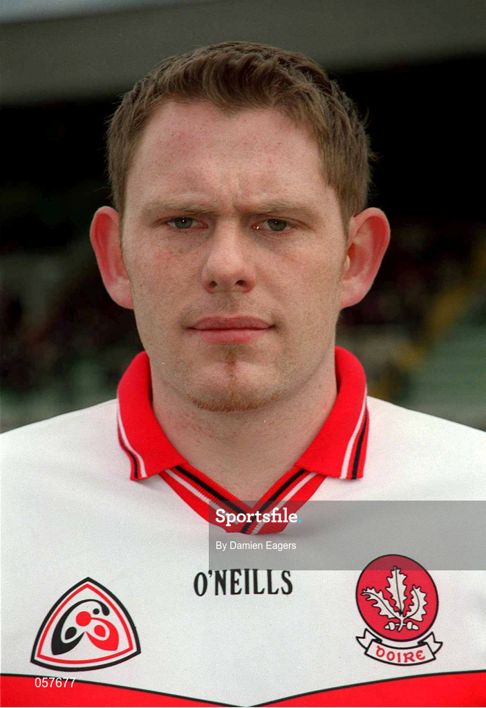 25 February 2001; Paul Murphy of Derry prior to the Allianz National Football League Division 1B match between Meath and Derry at Páirc Tailteann in Navan, Meath. Photo by Damien Eagers/Sportsfile