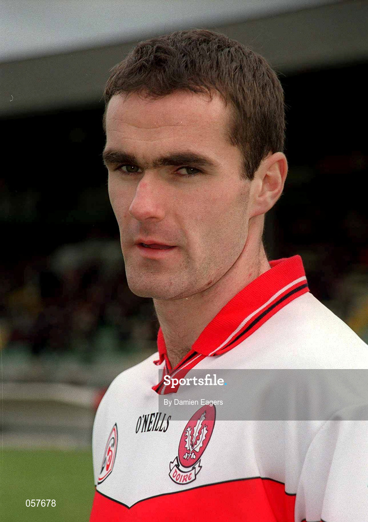 25 February 2001; Sean Martin Lockhart of Derry prior to the Allianz National Football League Division 1B match between Meath and Derry at Páirc Tailteann in Navan, Meath. Photo by Damien Eagers/Sportsfile