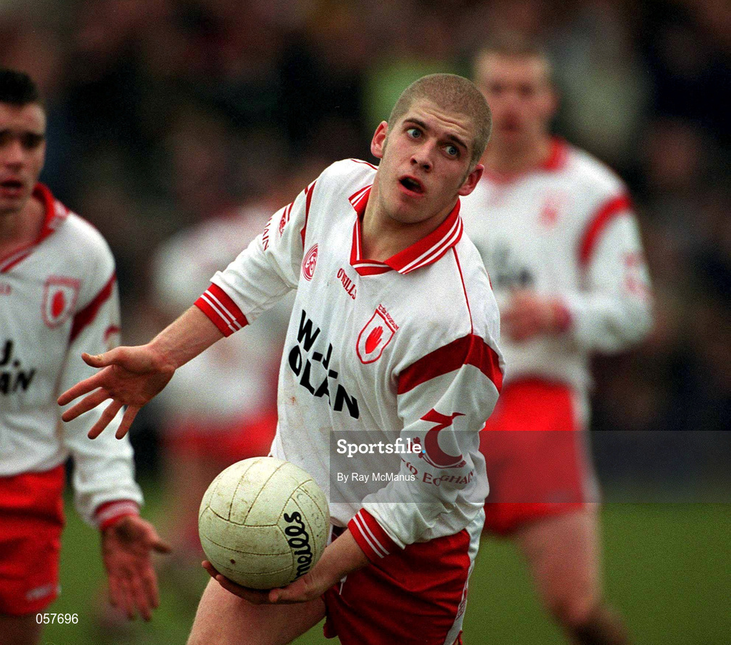 25 February 2001; Kevin Hughes of Tyrone during the Allianz National Football League Division 1A match between Galway and Tyrone at Duggan Park in Ballinasloe, Galway. Photo by Ray McManus/Sportsfile