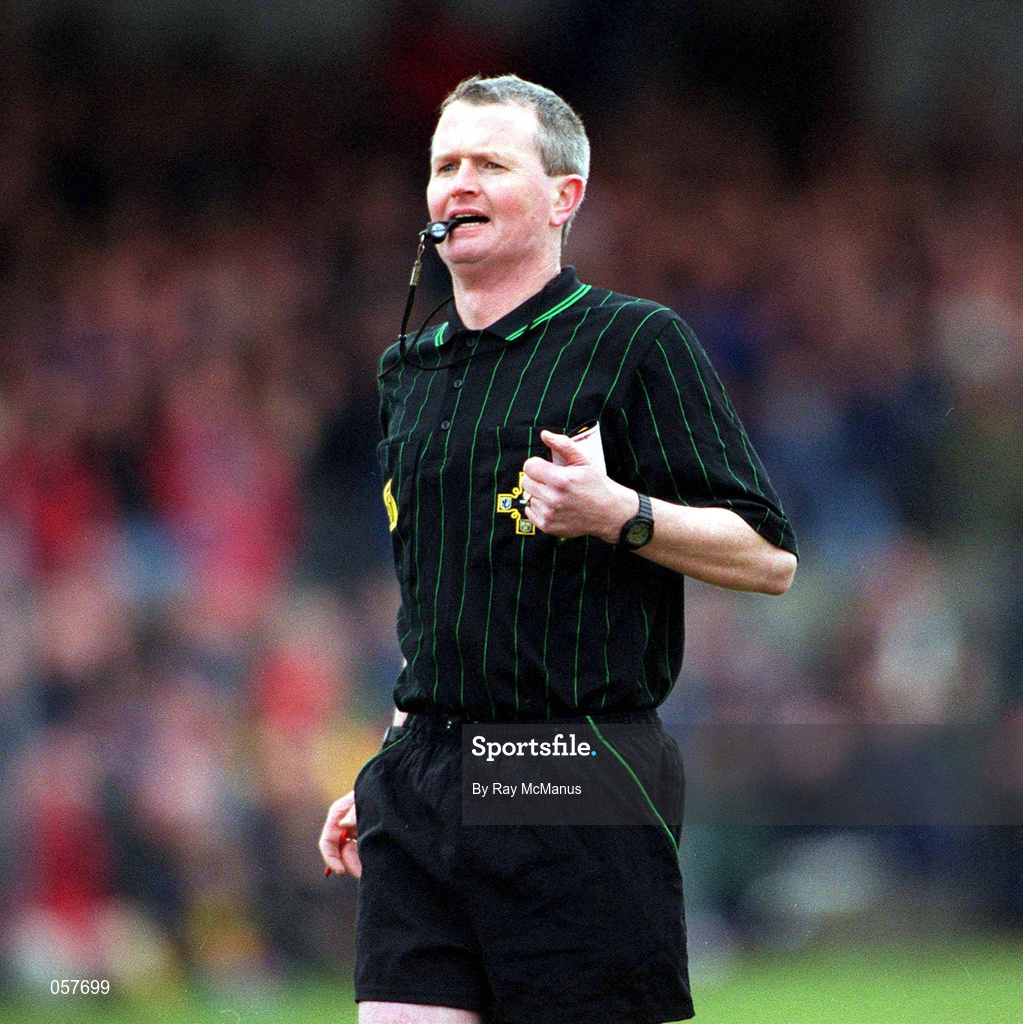 25 February 2001; Referee Michael Ryan during the Allianz National Football League Division 1A match between Galway and Tyrone at Duggan Park in Ballinasloe, Galway. Photo by Ray McManus/Sportsfile