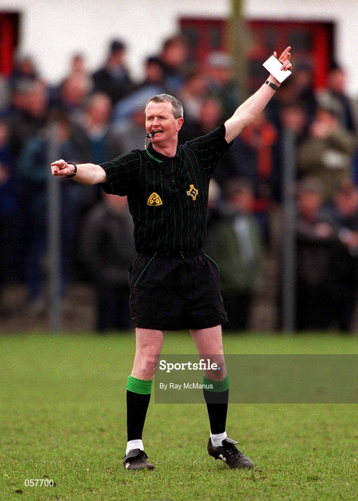 25 February 2001; Referee Michael Ryan during the Allianz National Football League Division 1A match between Galway and Tyrone at Duggan Park in Ballinasloe, Galway. Photo by Ray McManus/Sportsfile