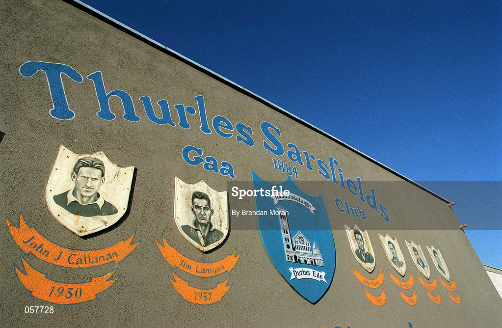3 March 2001; A general view of a mural outside Thurles Sarsfields GAA Club in Tipperary. All GAA games have been have been postponed until further notice as a precautionary measure against Foot and Mouth disease. Photo by Brendan Moran/Sportsfile