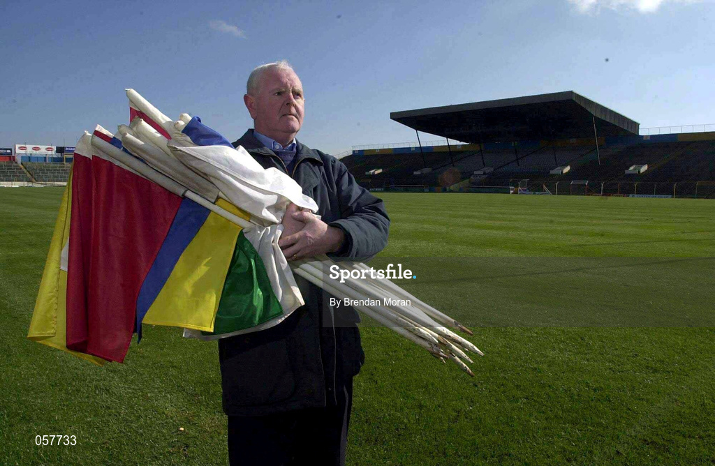 3 March 2001; Groundsman Jimmy Purcell at Semple Stadium in Thurles, Tipperary, where the AIB All-Ireland Senior Club Hurling Championship Semi-Final Replay between Sixmilebridge and Graigue Ballycallan was due to be played. All GAA games have been have been postponed until further notice as a precautionary measure against Foot and Mouth disease. Photo by Brendan Moran/Sportsfile