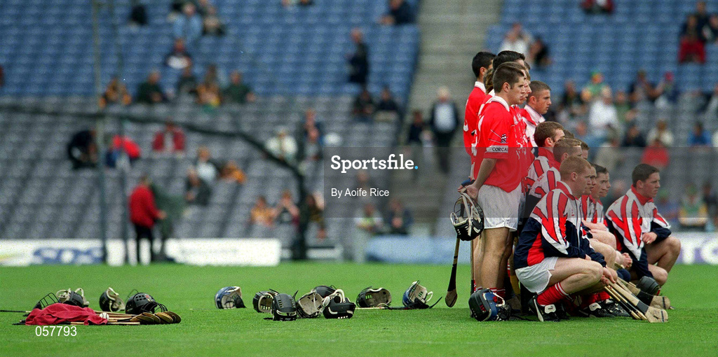 10 September 2000; The Cork team have their team photograph taken prior to the All-Ireland Minor Hurling Championship Final between Cork and Galway at Croke Park in Dublin. Photo by Aoife Rice/Sportsfile