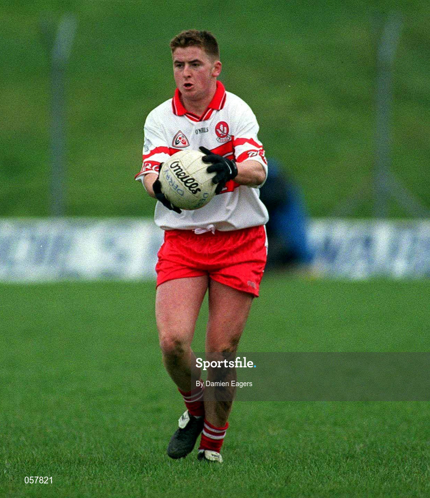 25 February 2001; Conleth Gilligan of Derry during the Allianz National Football League Division 1B match between Meath and Derry at Páirc Tailteann in Navan, Meath. Photo by Damien Eagers/Sportsfile