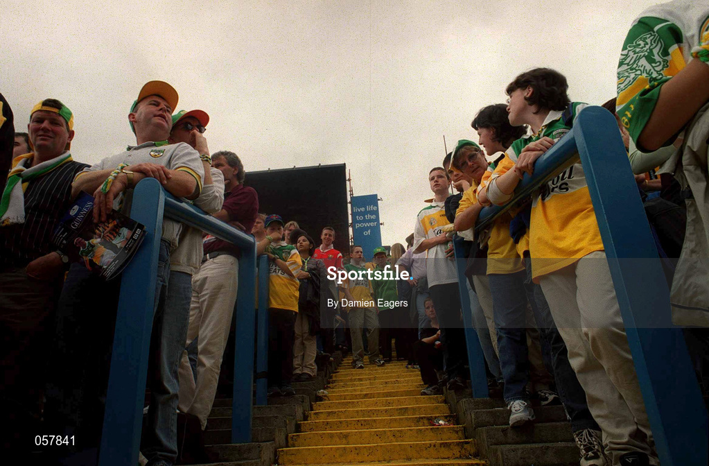 10 September 2000; Supporters on Hill 16 watch on during the Guinness All-Ireland Senior Hurling Championship Final between Kilkenny and Offaly at Croke Park in Dublin. Photo by Damien Eagers/Sportsfile