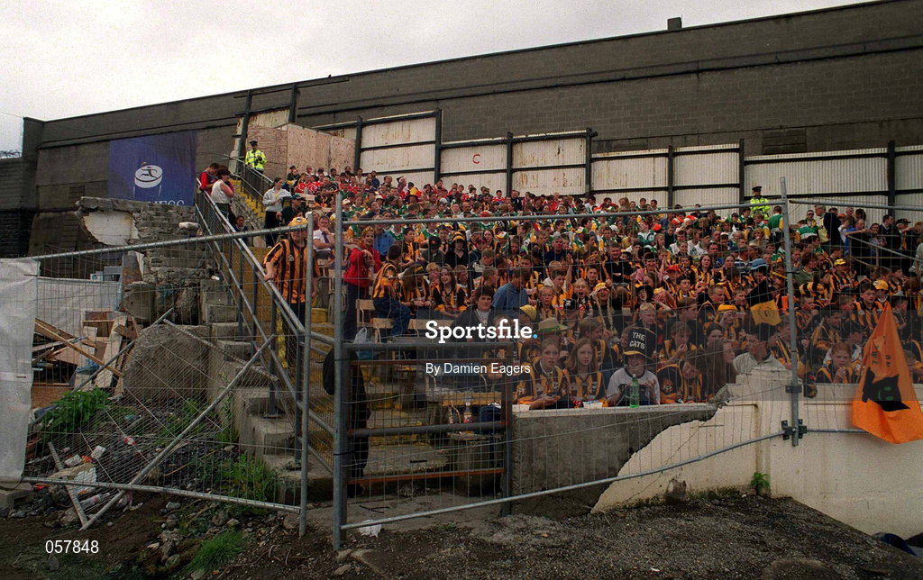 10 September 2000; Young supporters in the Nally Stand watch on during the Guinness All-Ireland Senior Hurling Championship Final between Kilkenny and Offaly at Croke Park in Dublin. Photo by Damien Eagers/Sportsfile