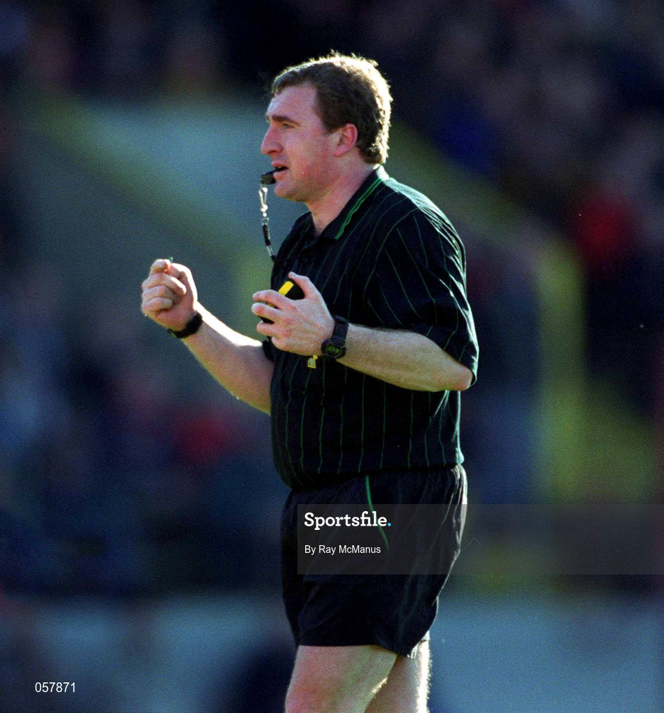 24 February 2001; Referee Michael Wadding during the Allianz National Hurling League Division 1B match between Cork and Kilkenny at Páirc Uí Chaoimh in Cork. Photo by Ray McManus/Sportsfile