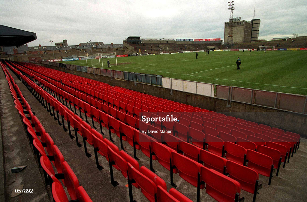 25 February 2001; Newly installed seating at Dalymount Park prior to the Eircom League Premier Division match between Bohemians and Cork City at Dalymount Park in Dublin. Photo by David Maher/Sportsfile