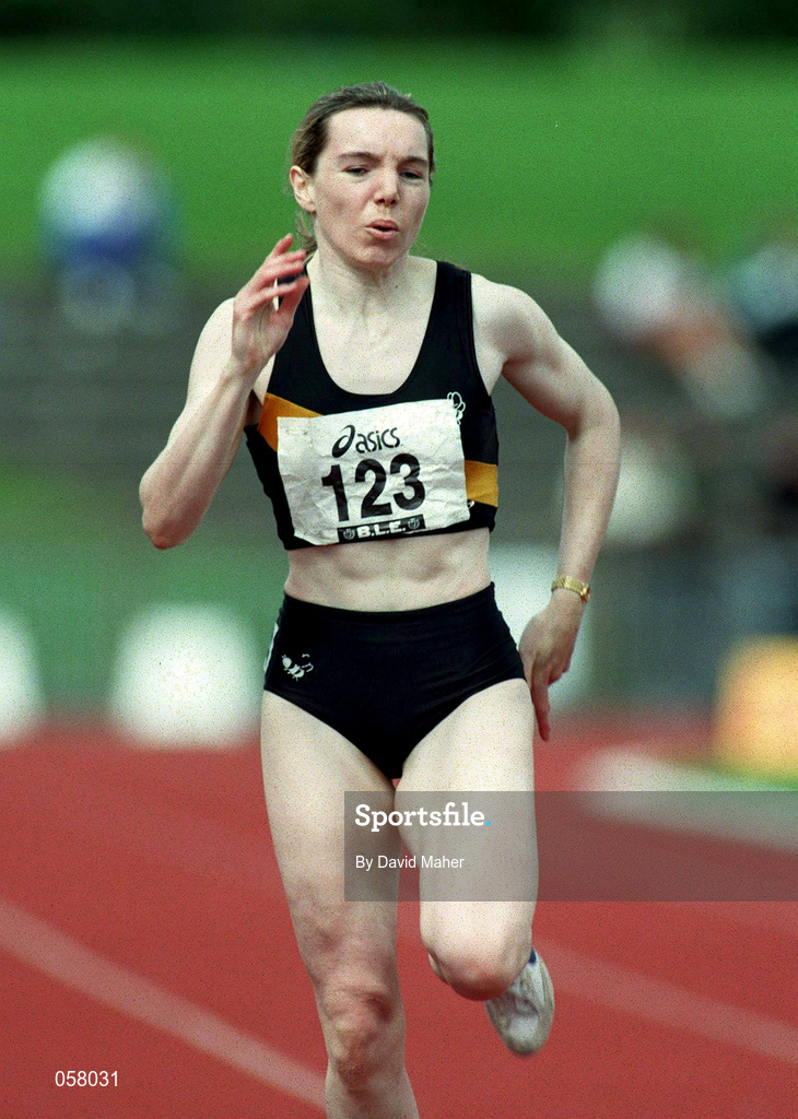 13 July 1997; Marisa Smith, Clonliffe Harriers AC, competes in the BLÉ National Track & Field Championships at Morton Stadium in Santry, Dublin. Photo by David Maher/Sportsfile
