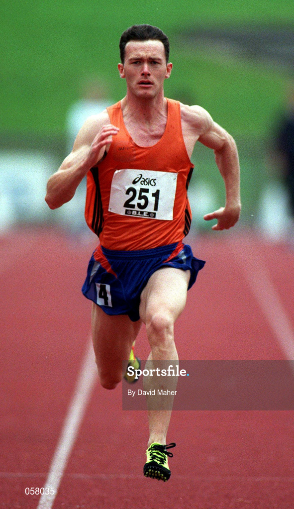 13 July 1997; Neil Ryan, Nenagh AC, competes in the BLÉ National Track & Field Championships at Morton Stadium in Santry, Dublin. Photo by David Maher/Sportsfile