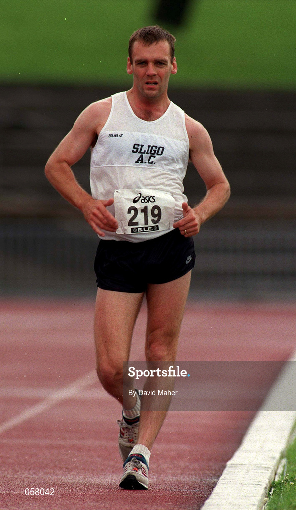 13 July 1997; Michael Casey, Sligo AC, competes in the BLÉ National Track & Field Championships at Morton Stadium in Santry, Dublin. Photo by David Maher/Sportsfile