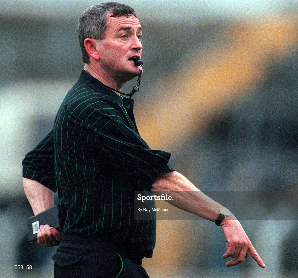 28 November 1999; Referee Johnnie McDonnell during the AIB Munster Senior Club Hurling Championship Final match between Ballygunner and St. Joseph's Doora-Barefield at Semple Stadium in Thurles, Tipperary. Photo by Ray McManus/Sportsfile