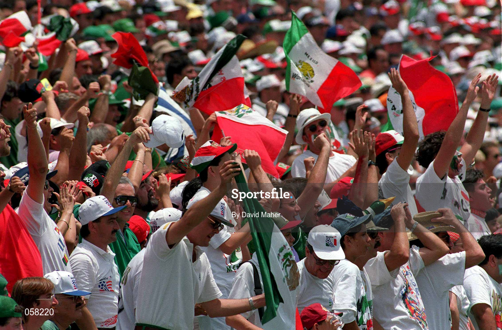 24 June 1994; Mexico supporters during the FIFA World Cup 1994 Group E match between Mexico and Republic of Ireland at the Citrus Bowl in Orlando, Florida, USA. Photo by David Maher/Sportsfile