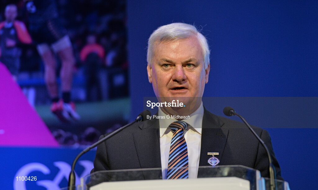 23 January 2016; Uachtarán Chumann Lúthchleas Gael Aogán Ó Fearghail in attendance at the Liberty Insurance GAA Annual Games Development Conference 2016. The theme of the conference was 'The Coach, The Player, The Game: Building Connections'. A range of speakers addressed issues related to the coaching and playing of gaelic games at adult level’. Croke Park, Dublin. Picture credit: Piaras Ó Mídheach / SPORTSFILE