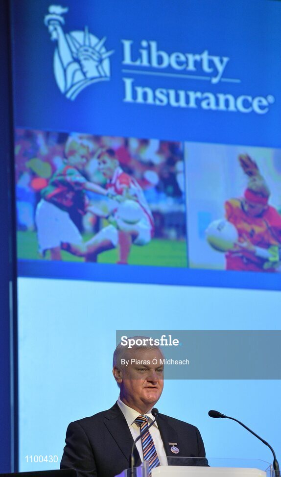 23 January 2016; Uachtarán Chumann Lúthchleas Gael Aogán Ó Fearghail in attendance at the Liberty Insurance GAA Annual Games Development Conference 2016. The theme of the conference was 'The Coach, The Player, The Game: Building Connections'. A range of speakers addressed issues related to the coaching and playing of gaelic games at adult level’. Croke Park, Dublin. Picture credit: Piaras Ó Mídheach / SPORTSFILE