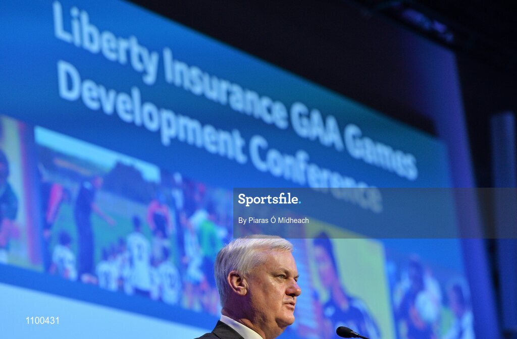 23 January 2016; Uachtarán Chumann Lúthchleas Gael Aogán Ó Fearghail in attendance at the Liberty Insurance GAA Annual Games Development Conference 2016. The theme of the conference was 'The Coach, The Player, The Game: Building Connections'. A range of speakers addressed issues related to the coaching and playing of gaelic games at adult level’. Croke Park, Dublin. Picture credit: Piaras Ó Mídheach / SPORTSFILE