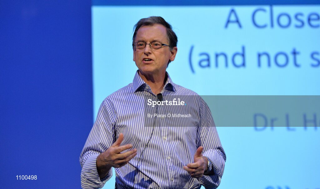 23 January 2016; Dr Liam Hennessy, Setanta College, during his keynote 'Building Coaching Efficiency' talk during the Liberty Insurance GAA Annual Games Development Conference 2016. The theme of the conference was 'The Coach, The Player, The Game: Building Connections'. A range of speakers addressed issues related to the coaching and playing of gaelic games at adult level’. Croke Park, Dublin. Picture credit: Piaras Ó Mídheach / SPORTSFILE