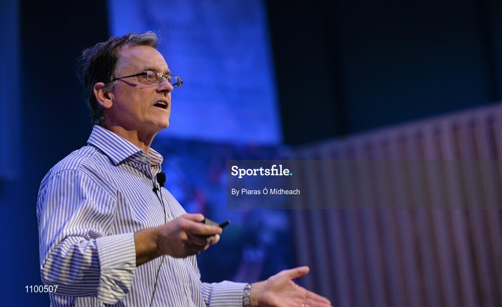 23 January 2016; Dr Liam Hennessy, Setanta College, during his keynote 'Building Coaching Efficiency' talk during the Liberty Insurance GAA Annual Games Development Conference 2016. The theme of the conference was 'The Coach, The Player, The Game: Building Connections'. A range of speakers addressed issues related to the coaching and playing of gaelic games at adult level’. Croke Park, Dublin. Picture credit: Piaras Ó Mídheach / SPORTSFILE