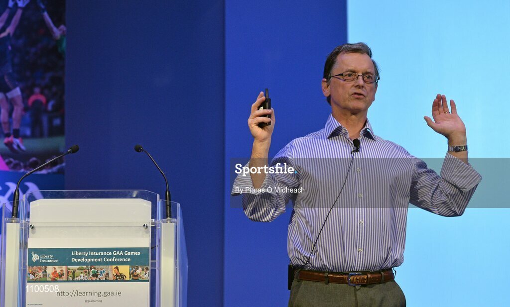 23 January 2016; Dr Liam Hennessy, Setanta College, during his keynote 'Building Coaching Efficiency' talk during the Liberty Insurance GAA Annual Games Development Conference 2016. The theme of the conference was 'The Coach, The Player, The Game: Building Connections'. A range of speakers addressed issues related to the coaching and playing of gaelic games at adult level’. Croke Park, Dublin. Picture credit: Piaras Ó Mídheach / SPORTSFILE
