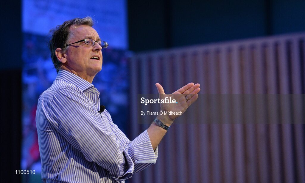 23 January 2016; Dr Liam Hennessy, Setanta College, during his keynote 'Building Coaching Efficiency' talk during the Liberty Insurance GAA Annual Games Development Conference 2016. The theme of the conference was 'The Coach, The Player, The Game: Building Connections'. A range of speakers addressed issues related to the coaching and playing of gaelic games at adult level’. Croke Park, Dublin. Picture credit: Piaras Ó Mídheach / SPORTSFILE