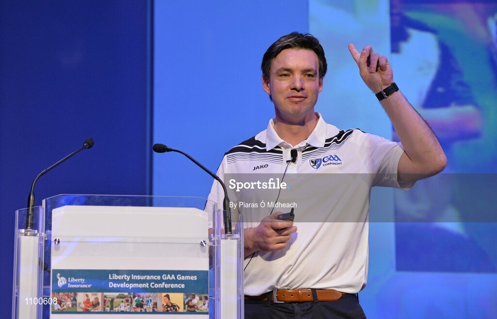 23 January 2016; Jeff Lynskey, Galway minor hurling manager, during his keynote 'Creating a Learning Environment' talk during the Liberty Insurance GAA Annual Games Development Conference 2016. The theme of the conference was 'The Coach, The Player, The Game: Building Connections'. A range of speakers addressed issues related to the coaching and playing of gaelic games at adult level’. Croke Park, Dublin. Picture credit: Piaras Ó Mídheach / SPORTSFILE
