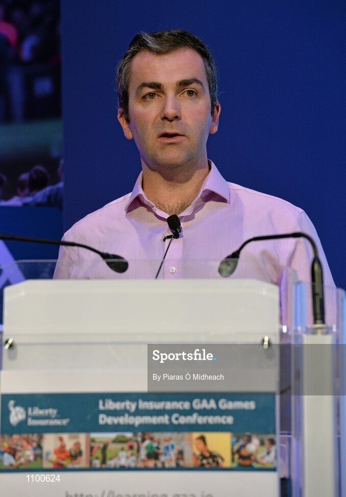 23 January 2016; Alan Swanton, speaking during the 'Sports Performance Analysis: Tailoring to the coaches needs' talk during the Liberty Insurance GAA Annual Games Development Conference 2016. The theme of the conference was 'The Coach, The Player, The Game: Building Connections'. A range of speakers addressed issues related to the coaching and playing of gaelic games at adult level. Croke Park, Dublin. Picture credit: Piaras Ó Mídheach / SPORTSFILE