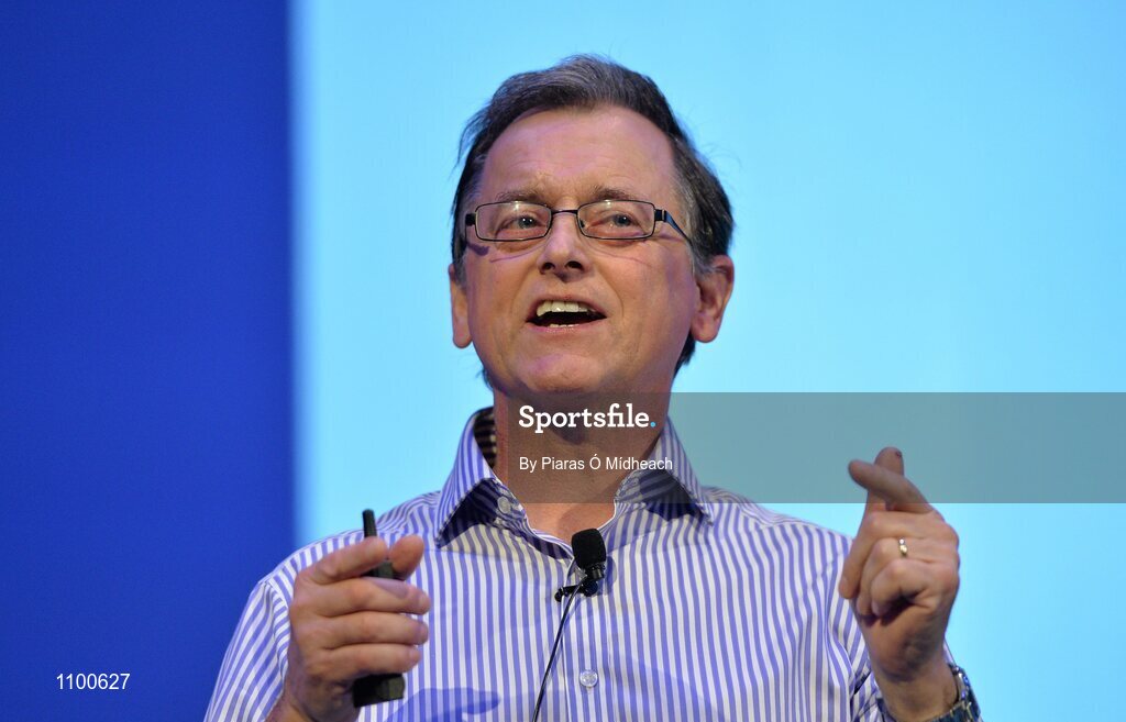 23 January 2016; Dr Liam Hennessy, Setanta College, during his keynote 'Building Coaching Efficiency' talk during the Liberty Insurance GAA Annual Games Development Conference 2016. The theme of the conference was 'The Coach, The Player, The Game: Building Connections'. A range of speakers addressed issues related to the coaching and playing of gaelic games at adult level’. Croke Park, Dublin. Picture credit: Piaras Ó Mídheach / SPORTSFILE