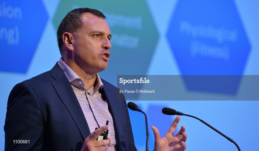 23 January 2016; Paul Earley, former Roscommon footballer and former Ireland International Rules manager, during his keynote 'Developing the Player' talk during the Liberty Insurance GAA Annual Games Development Conference 2016. The theme of the conference was 'The Coach, The Player, The Game: Building Connections'. A range of speakers addressed issues related to the coaching and playing of gaelic games at adult level’. Croke Park, Dublin. Picture credit: Piaras Ó Mídheach / SPORTSFILE
