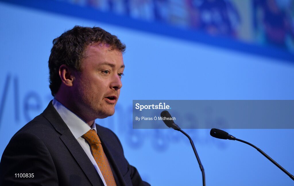 23 January 2016; Peter Horgan, Education Officer, Croke Park, speaking during the Liberty Insurance GAA Annual Games Development Conference 2016. The theme of the conference was 'The Coach, The Player, The Game: Building Connections'. A range of speakers addressed issues related to the coaching and playing of gaelic games at adult level’. Croke Park, Dublin. Picture credit: Piaras Ó Mídheach / SPORTSFILE