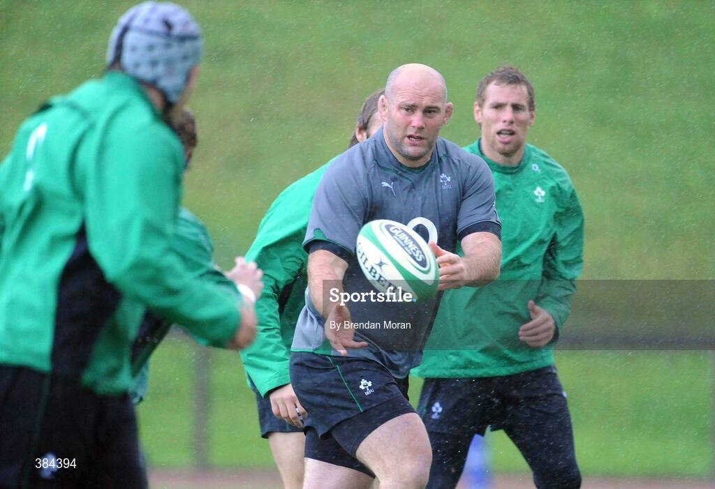 4 November 2009; Prop John Hayes during Ireland rugby squad training. University of Limerick, Limerick. Picture credit: Brendan Moran / SPORTSFILE