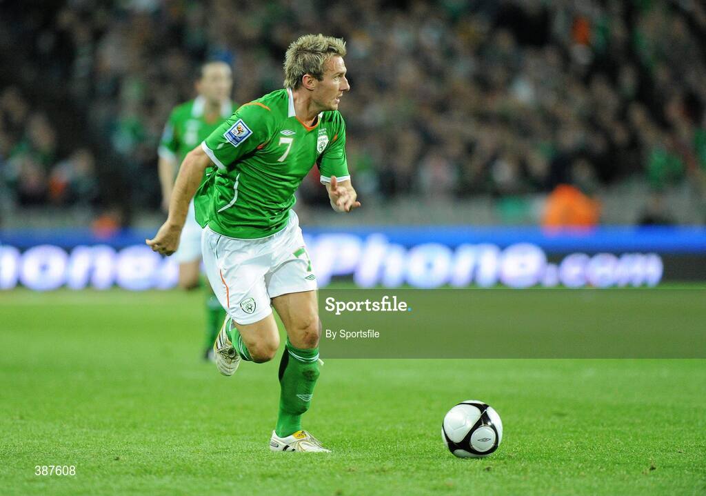 14 November 2009; Liam Lawrence, Republic of Ireland. FIFA 2010 World Cup Qualifying Play-off 1st Leg, Republic of Ireland v France, Croke Park, Dublin. Photo by Sportsfile