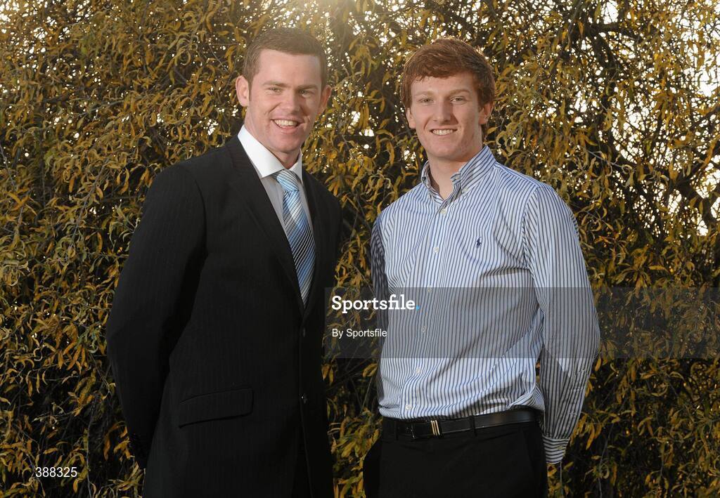 20 November 2009; Limerick's Conor Allis, right, hurling, and Gerard Barron, soccer, who were both awarded UCD Sports Scholarships for 2009/10 at a reception in Belfield today. O'Reilly Hall, UCD, Belfield, Dublin. Photo by Sportsfile