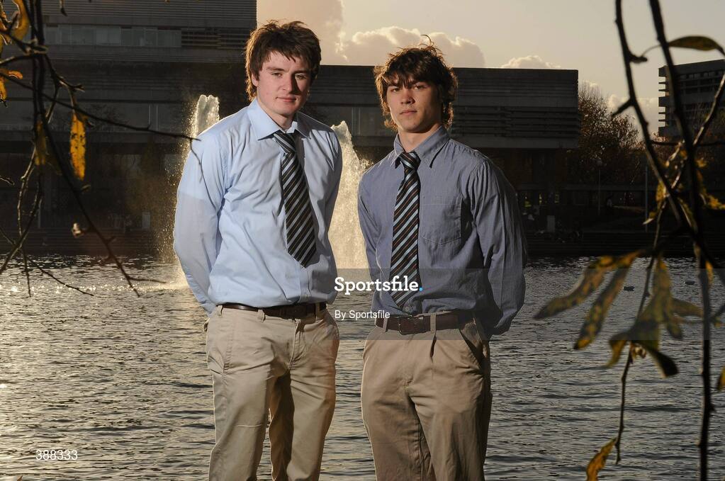 20 November 2009; Rugby players Ben Doyle and Jordan Egan, left, who were both awarded UCD Sports Scholarships for 2009/10 at a reception in Belfield today. O'Reilly Hall, UCD, Belfield, Dublin. Photo by Sportsfile