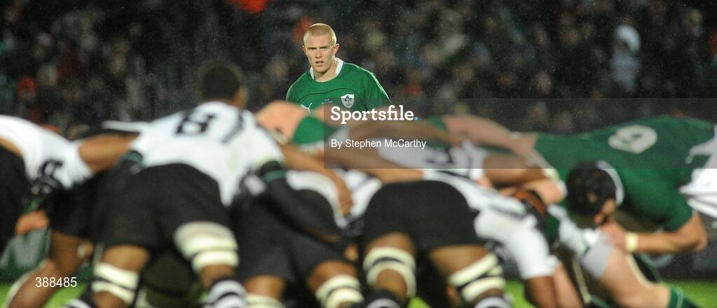 21 November 2009; Keith Earls, Ireland, watches on during a scrum. Autumn International Guinness Series 2009, Ireland v Fiji, Royal Dublin Society, Ballsbridge, Dublin. Picture credit: Stephen McCarthy / SPORTSFILE